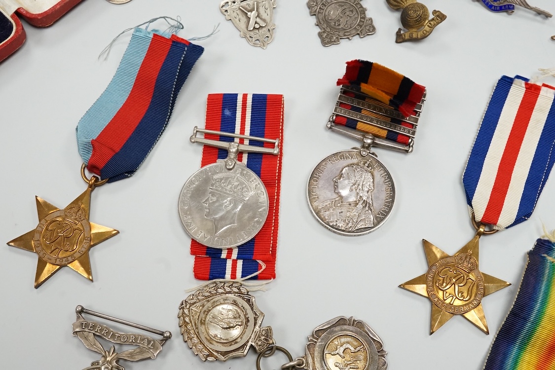 A Queen’s South Africa Medal awarded to 4397 Pte. R. Borley, 12: R: Lancers, with four claps for